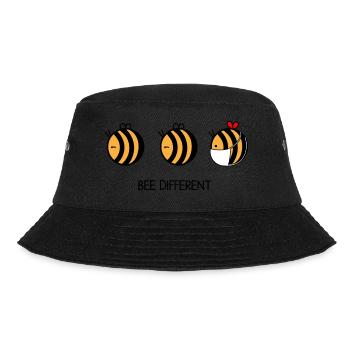 Bee Different geschenkidee Honig Spruch - Bucket Hat - Schwarz - Vorne - Lela (165cm)