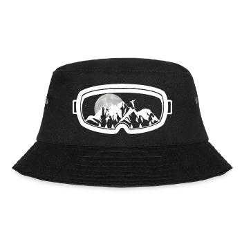 Skiers Goggles Skiing Mountains Ski Moon Mountain - Bucket Hat - black - Front - Lela (165cm)