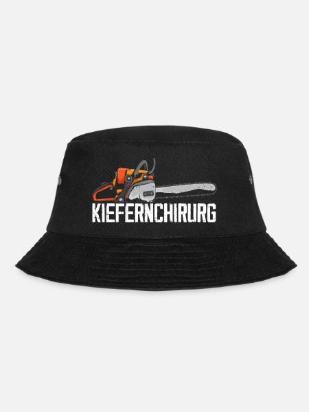 Kiefernchirurg Kettensäge Tischler Waldarbeiter Ge - Bucket Hat - Schwarz