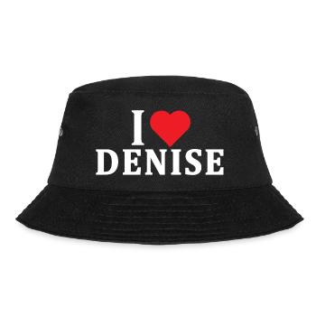 T-Shirt Ich liebe Denise T-Shirt Geschenkidee - Bucket Hat - Schwarz - Vorne - Lela (165cm)