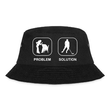 Unihockey Hockeyspieler Hockey Geschenk Feldhockey - Bucket Hat - Schwarz - Vorne - Lela (165cm)