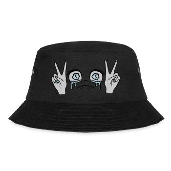Female Victory Hand Signal Girl - Bucket Hat - black - Front - Lela (165cm)