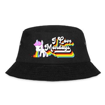 I Love Mondays Einhorn - Bucket Hat - Schwarz - Vorne - Lela (165cm)