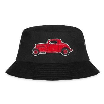 Hot Rod red, Street Rod, design by Mondwinkel - Bucket Hat - black - Front - Lela (165cm)