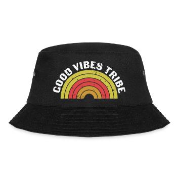 Peace Peacezeichen Flower Power Hippie Blumen bunt - Bucket Hat - Schwarz - Vorne - Lela (165cm)