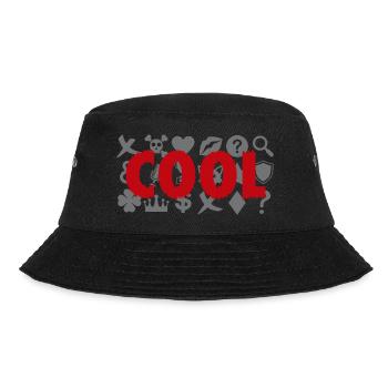 Coole rote und graue Symbole - Bucket Hat - Schwarz - Vorne - Lela (165cm)