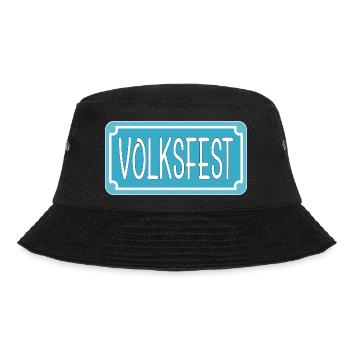 STRAßENSCHILD - VOLKSFEST - Bucket Hat - Schwarz - Vorne - Lela (165cm)