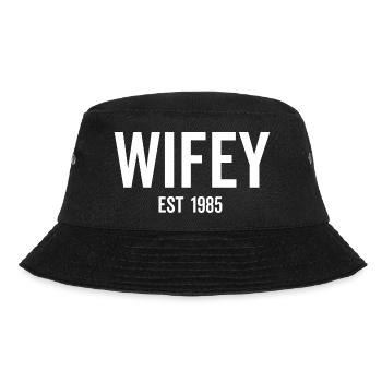 Wifey Est 1985 - Bucket Hat - Schwarz - Vorne - Lela (165cm)