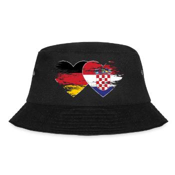 Germany Croatia flag used heart - Bucket Hat - black - Front - Lela (165cm)