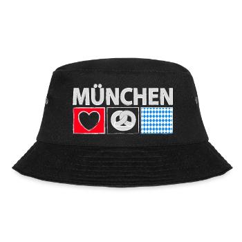 München mit Herz - Bucket Hat - Schwarz - Vorne - Lela (165cm)