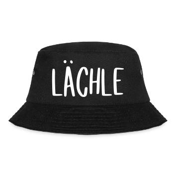 lächle - lachen gute Laune - Bucket Hat - Schwarz - Vorne - Lela (165cm)