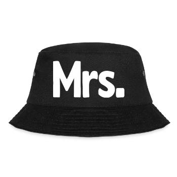 Mrs. Matching Couple Engagement Wedding Honeymoon - Bucket Hat - black - Front - Lela (165cm)