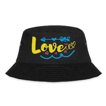 LIEBE Lustig, - Bucket Hat - Schwarz - Vorne - Lela (165cm)