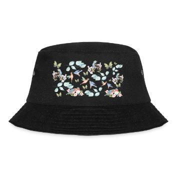Wildblumen-Geschenkidee - Bucket Hat - Schwarz - Vorne - Lela (165cm)