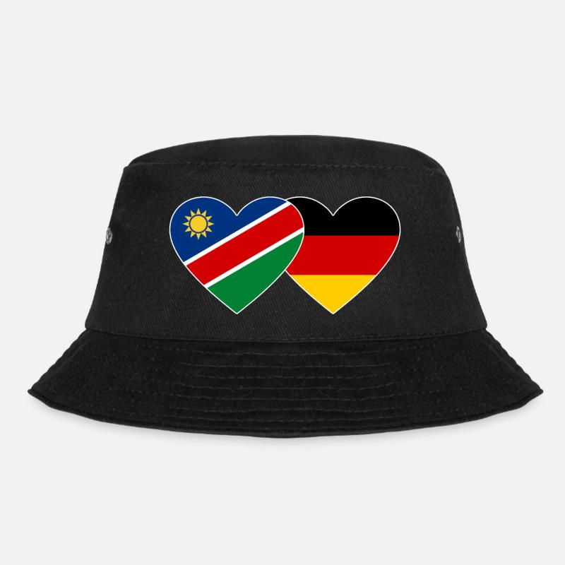 Namibia Deutschland Flagge Herz - Bucket Hat - Schwarz