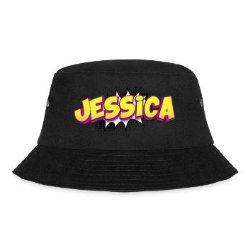 Jessica Benutzerdefinierter Name Comic-Stil Pop-Art, - Bucket Hat - Schwarz - Vorne - Lela (165cm)