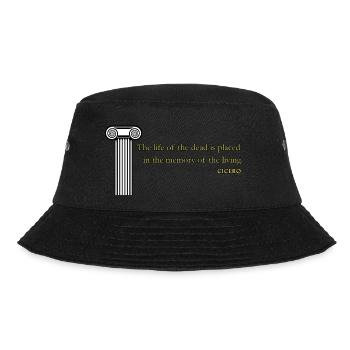 Zitat der Cicero-Weisheit - Bucket Hat - Schwarz - Vorne - Lela (165cm)