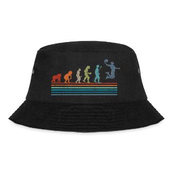 Retro Vintage Basketball Evolution - Bucket Hat - Schwarz - Vorne - Lela (165cm)