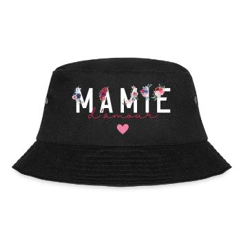 Mamie d’amour fleurs- idée cadeau mamie - Bob - noir - Devant - Lela (165cm)