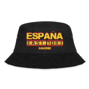 Madrid - Spanien Urlaub - Flaggen Karte - Bucket Hat - Schwarz - Vorne - Lela (165cm)