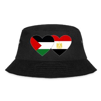 Palestine Egypt Flag Heart - Bucket Hat - black - Front - Lela (165cm)