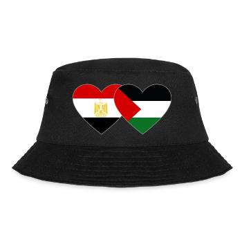 Egypt Palestine Flag Heart - Bucket Hat - black - Front - Lela (165cm)