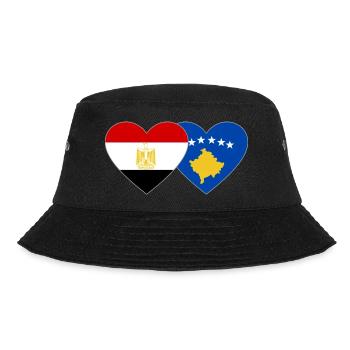 Egypt Kosovo Flag Heart - Bucket Hat - black - Front - Lela (165cm)