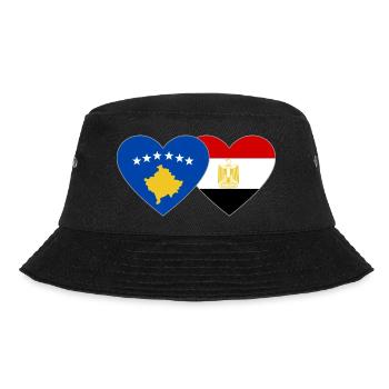 Kosovo Egypt Flag Heart - Bucket Hat - black - Front - Lela (165cm)