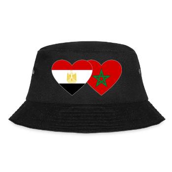 Ägypten Marokko Flagge Herz - Bucket Hat - Schwarz - Vorne - Lela (165cm)