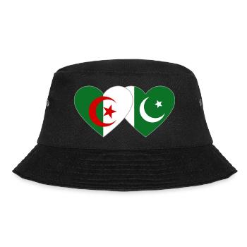 Algeria Pakistan Flag Heart - Bucket Hat - black - Front - Lela (165cm)