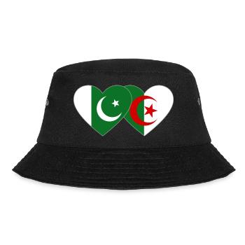 Pakistan Algerien Flagge Herz - Bucket Hat - Schwarz - Vorne - Lela (165cm)
