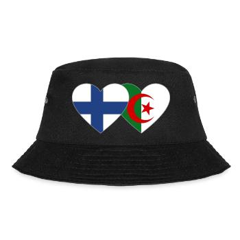 Finnland Algerien Flagge Herz - Bucket Hat - Schwarz - Vorne - Lela (165cm)