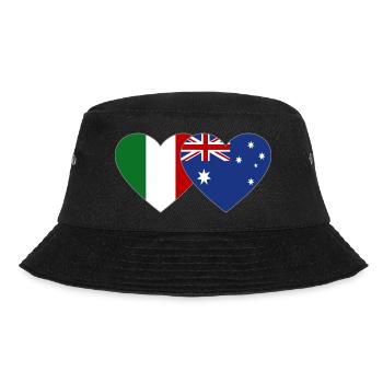 Italien Australien Flagge Herz - Bucket Hat - Schwarz - Vorne - Lela (165cm)