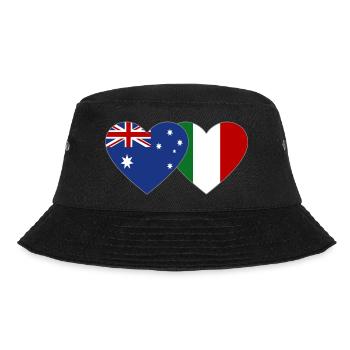 Australia Italy Flag Heart - Bucket Hat - black - Front - Lela (165cm)