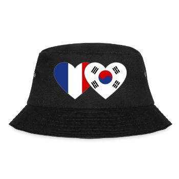 France Corée du Sud Drapeau Coeur - Bob - noir - Devant - Lela (165cm)
