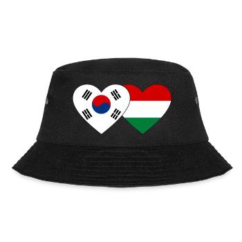 Südkorea Ungarn Flagge Herz - Bucket Hat - Schwarz - Vorne - Lela (165cm)