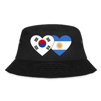 Corée du Sud Argentine Drapeau Coeur - Bob - noir - Devant - Lela (165cm)