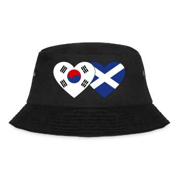 Südkorea Schottland Flagge Herz - Bucket Hat - Schwarz - Vorne - Lela (165cm)