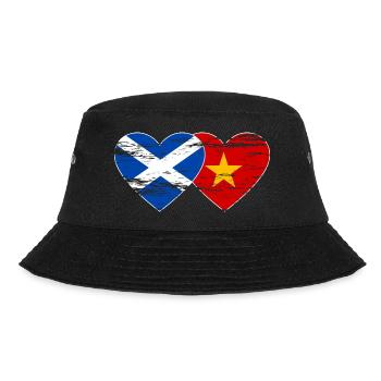 Scotland Vietnam Flag Heart Used - Bucket Hat - black - Front - Lela (165cm)