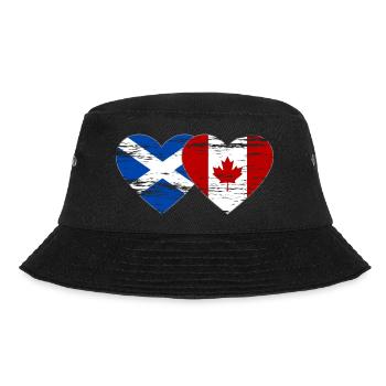Scotland Canada Flag Heart Used - Bucket Hat - black - Front - Lela (165cm)