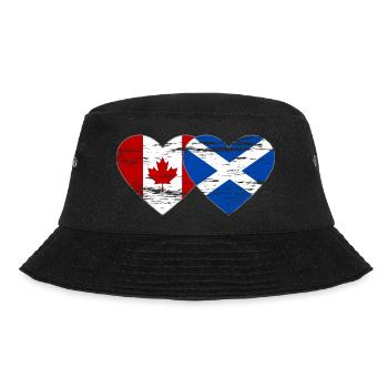 Canada Scotland Flag Heart Used - Bucket Hat - black - Front - Lela (165cm)