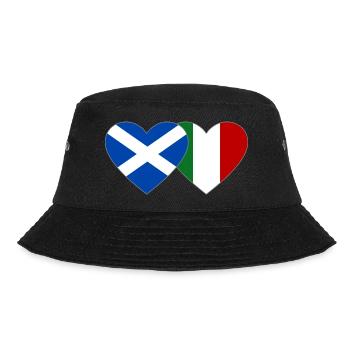 Scotland Italy Flag Heart - Bucket Hat - black - Front - Lela (165cm)