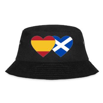 Spain Scotland Flag Heart - Bucket Hat - black - Front - Lela (165cm)