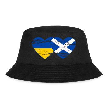 Ukraine Scotland Flag Heart Used - Bucket Hat - black - Front - Lela (165cm)