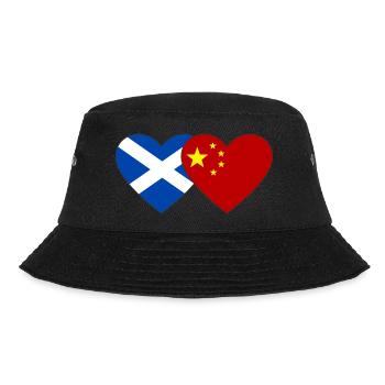 Scotland China Flag Heart - Bucket Hat - black - Front - Lela (165cm)