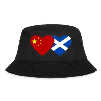 Scotland China Flag Heart - Bucket Hat - black - Front - Lela (165cm)