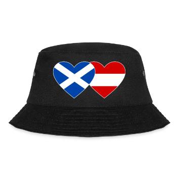 Scotland Austria Flag Heart - Bucket Hat - black - Front - Lela (165cm)