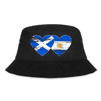 Scotland Argentina Flag Heart Used - Bucket Hat - black - Front - Lela (165cm)