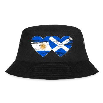 Argentina Scotland Flag Heart Used - Bucket Hat - black - Front - Lela (165cm)