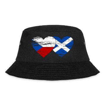 Czech Republic Scotland flag heart used - Bucket Hat - black - Front - Lela (165cm)